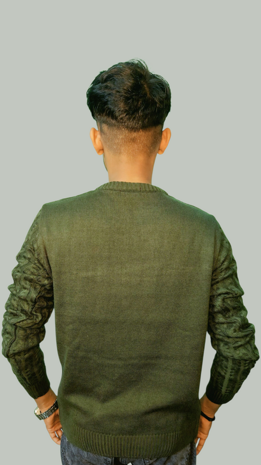 Driftwood Men's Muted Olive Green Crew Neck Casual Pullover